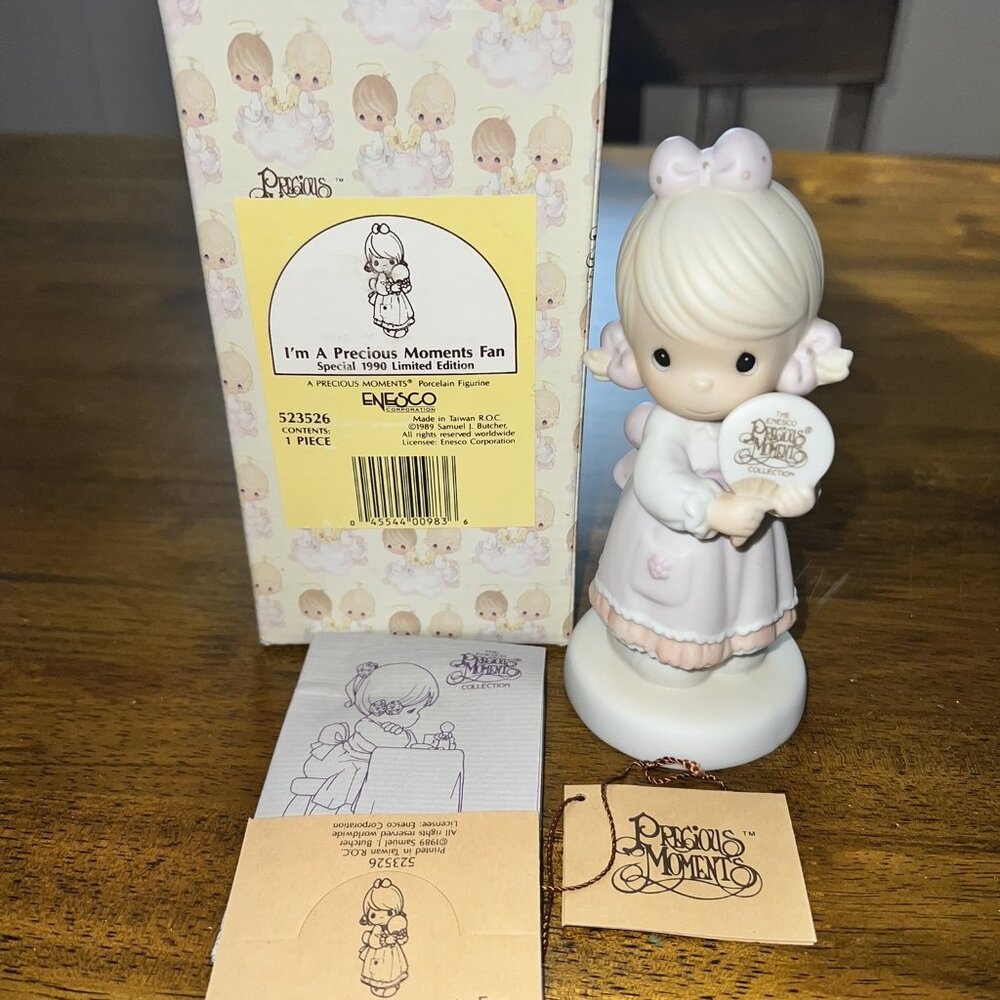 Precious Moments I'm A Precious Moments Fan Vintage 1989 Porcelain Figurine